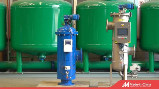 Filtre de traitement de l'eau industriel SS304/316 Boîtier en acier inoxydable Filtre autonettoyant automatique vertical pour eaux usées/irrigation/dessalement d'eau de mer